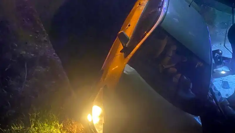 Adana'da Otomobil Şarampole Devrildi: İki Yaralı, Olayın Detayları Ortaya Çıktı