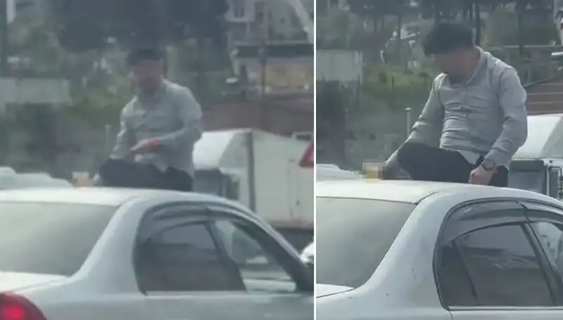 Trafikte Şaşkınlık Yaratan Olay: Otomobil Üzerinde Eğlenceli Alem!